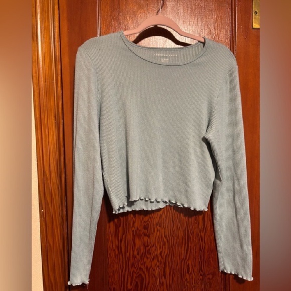 American Eagle Outfitters Soft Blue Long Sleeve Tee